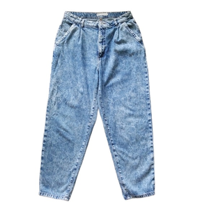 Garage Denim Women's High Rise Pleated Acid Wash 80's Mom‎ Jeans Sz. 29